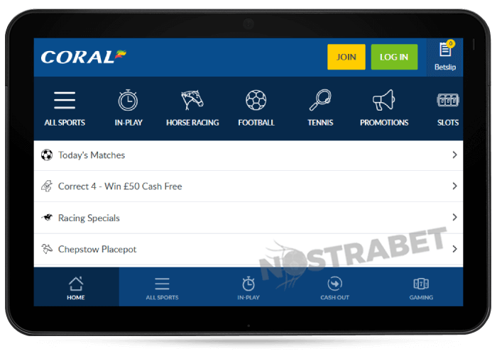 Coral Mobile Version on Tablet