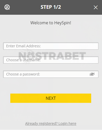 heyspin casino registration