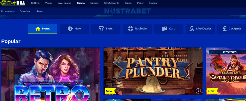 casino homepage of William Hill